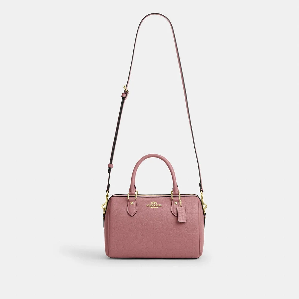 Coach Outlet Rowan Satchel Bag In Signature Leather POENY - Picture 2 of 3